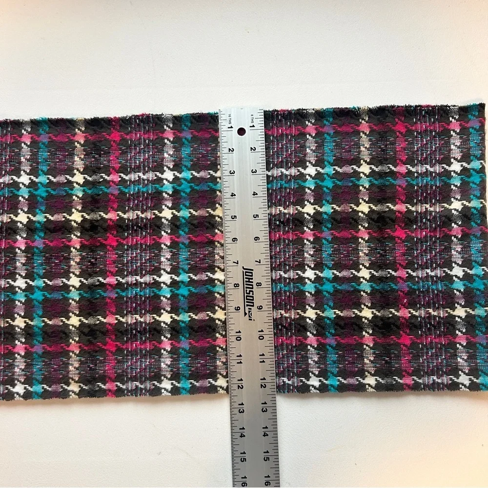 Colorful Pastel Houndstooth Winter Scarf Cashmere Feel 100% Acrylic